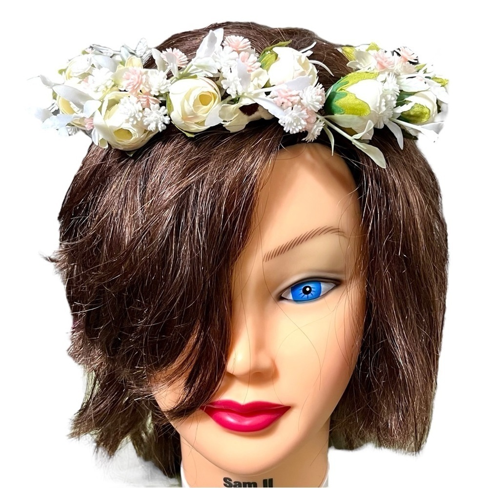 Adjustable Flower Crown Cream/Peach New